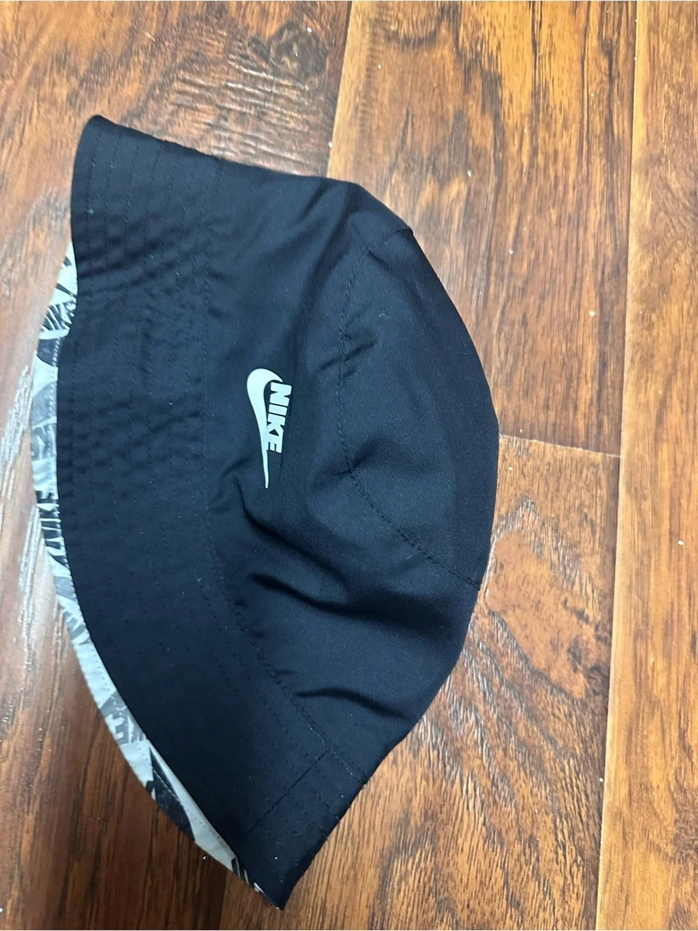 Nike Black Reversible Kids Bucket Hat with White Logo